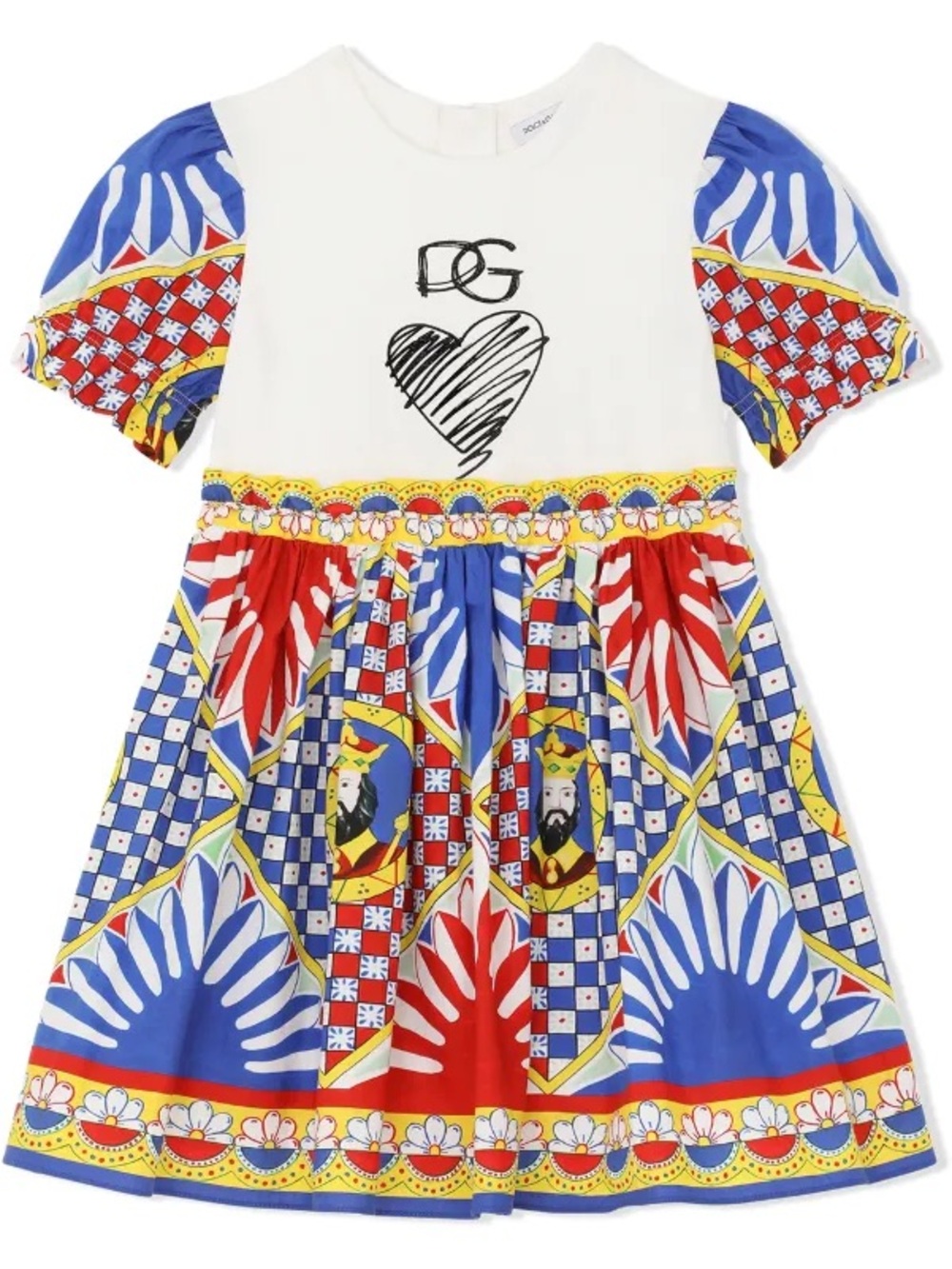 Dolce & Gabbana kids carretto-print poplin dress